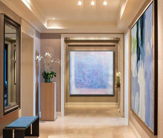 Handmade Extra Large Contemporary Painting,Oversized Contemporary Painting,Contemporary Art Wall Decor,Blue,Pink,White,Gray.etc